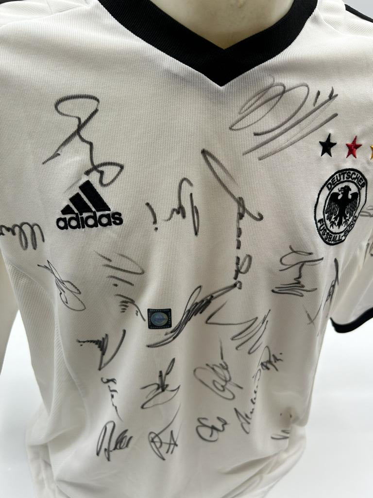 Deutschland Trikot WM 2002 Teamsigniert DFB Fußball Autogramm COA Adidas L