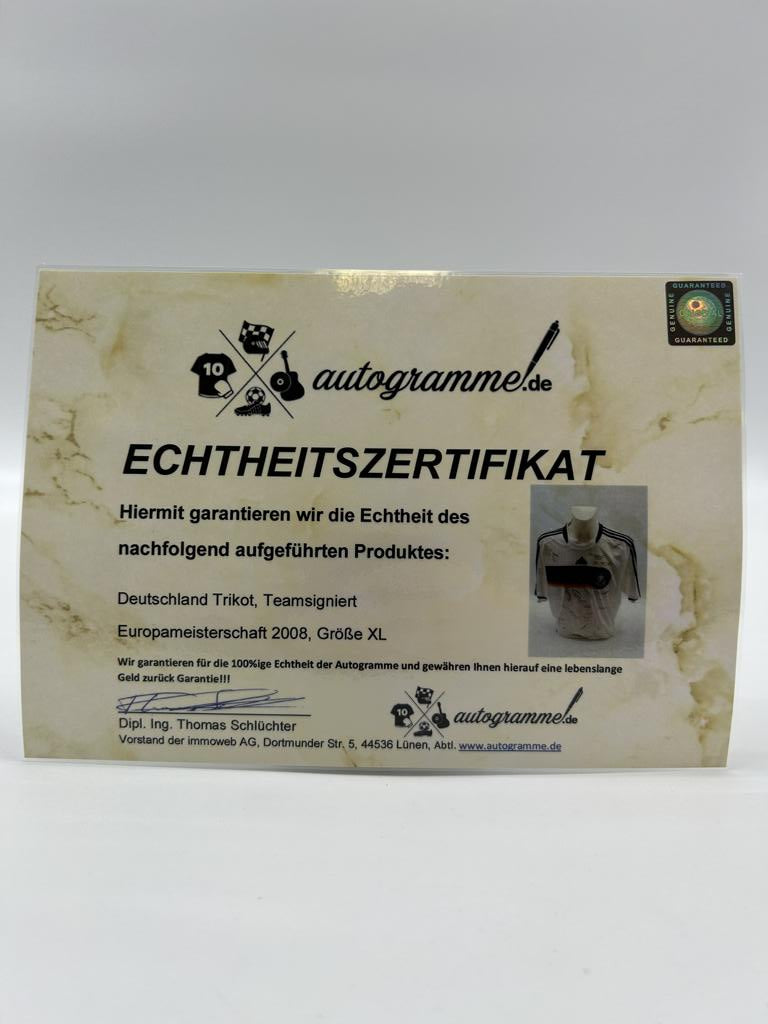 Germany jersey em 2008 team signed DFB football autograph autograph COA adidas XL
