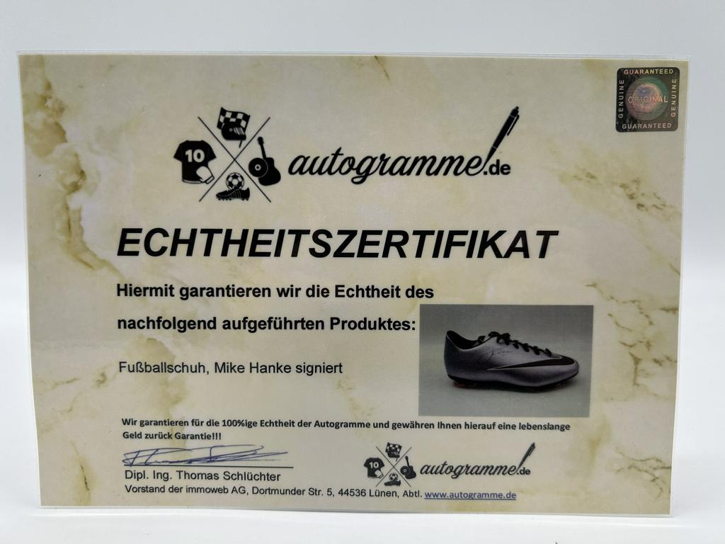 Football shoe Mike Hanke signed football Hannover 96 Borussia Mönchengladbach