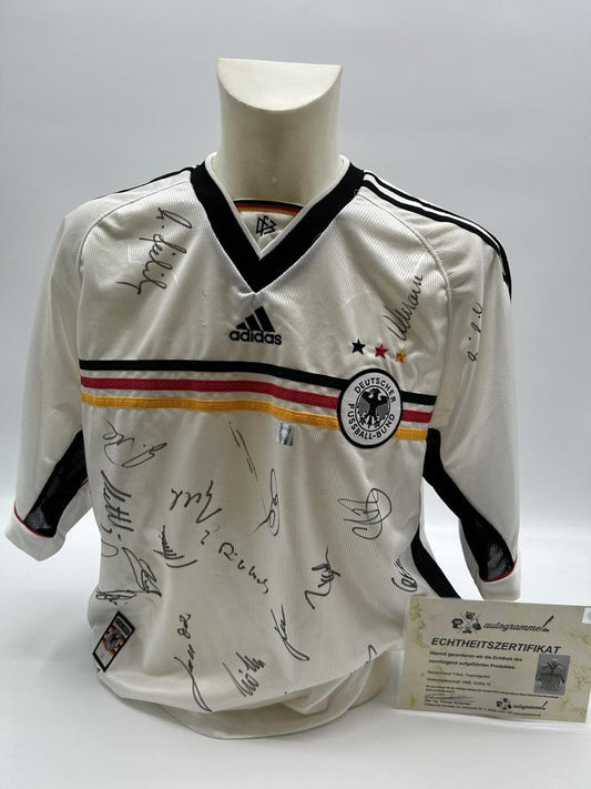 Deutschland Trikot WM 1998 Teamsigniert DFB Fußball Autogramm COA Adidas XL