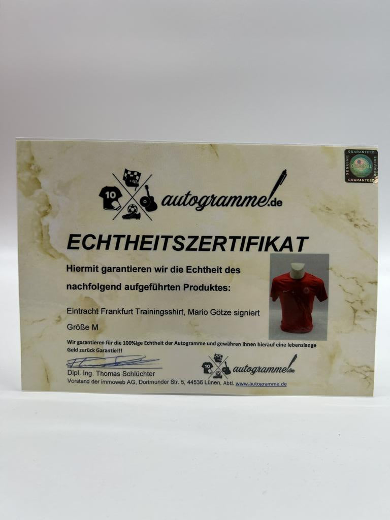 Eintracht Frankfurt Trainingsshirt Mario Götze signiert Autogramm COA Nike M