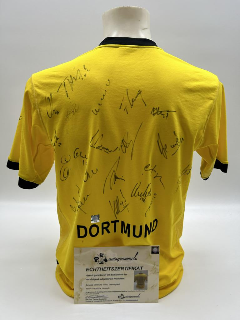 BVB Trikot 2003/2004 team signed Borussia Dortmund Coa Goool S