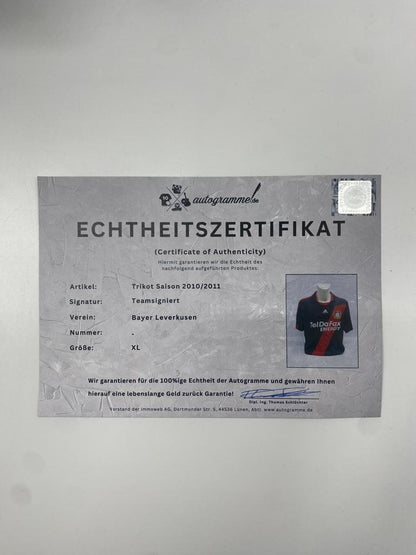 Bayer Leverkusen Trikot 2010/2011 Teamsigniert Autogramm COA Adidas XL