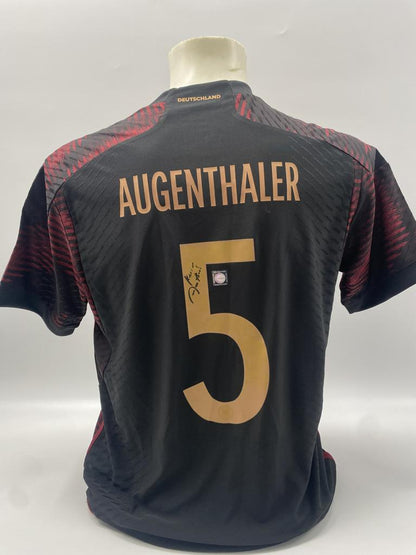 DFB Trikot Klaus Augenthaler signiert Adidas COA Deutschland Autogramm M