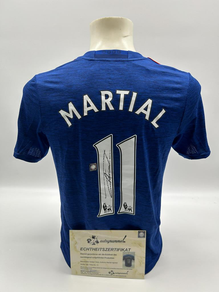 Manchester United Trikot Anthony Martial signiert Autogramm England Adidas 164