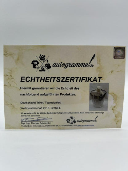 Germany jersey World Cup 2018 Team signed DFB Football Autogram COA adidas XL
