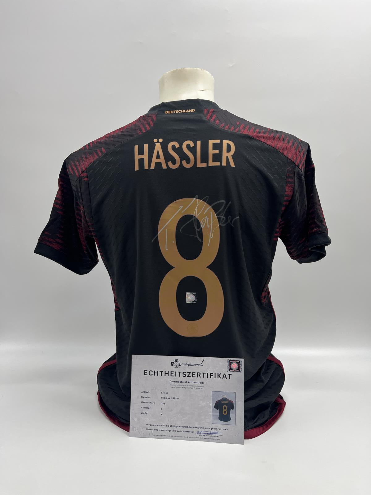 DFB Trikot Thomas Häßler signiert Adidas COA Deutschland Autogramm M