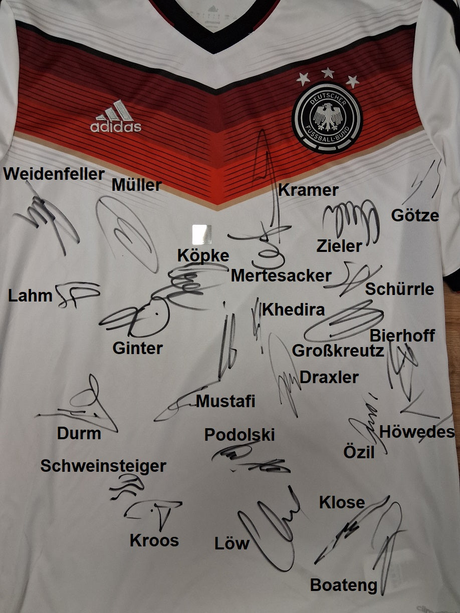 Deutschland Trikot WM 2014 Teamsigniert Autogramm DFB Weltmeister Adidas L