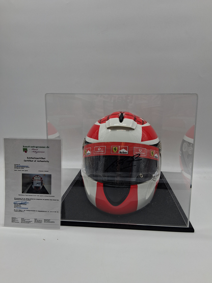Michael Schumacher Formel 1 Replica Helm signiert in Vitrine Autogramm COA 1:1