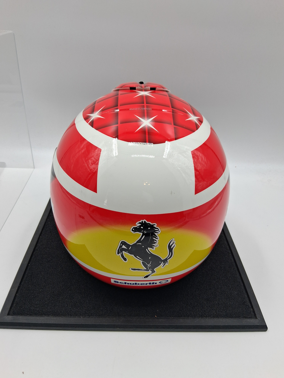 Michael Schumacher Formel 1 Replica Helm signiert in Vitrine Autogramm COA 1:1