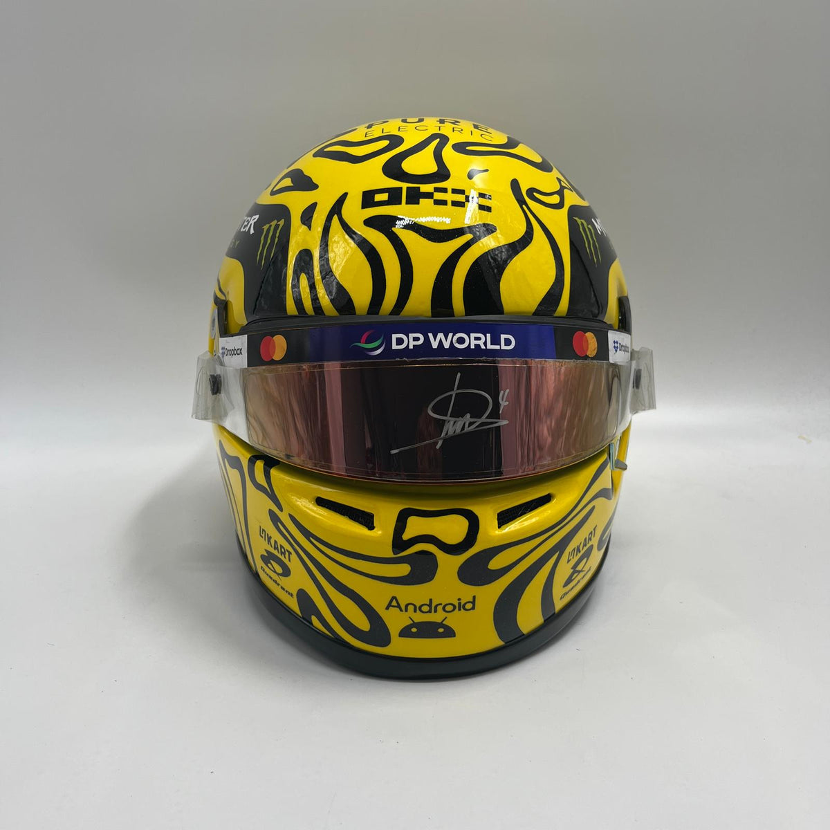 Lando Norris Formel 1 Helm Raceworn Visier mit Unterschrift Japan GP 2025