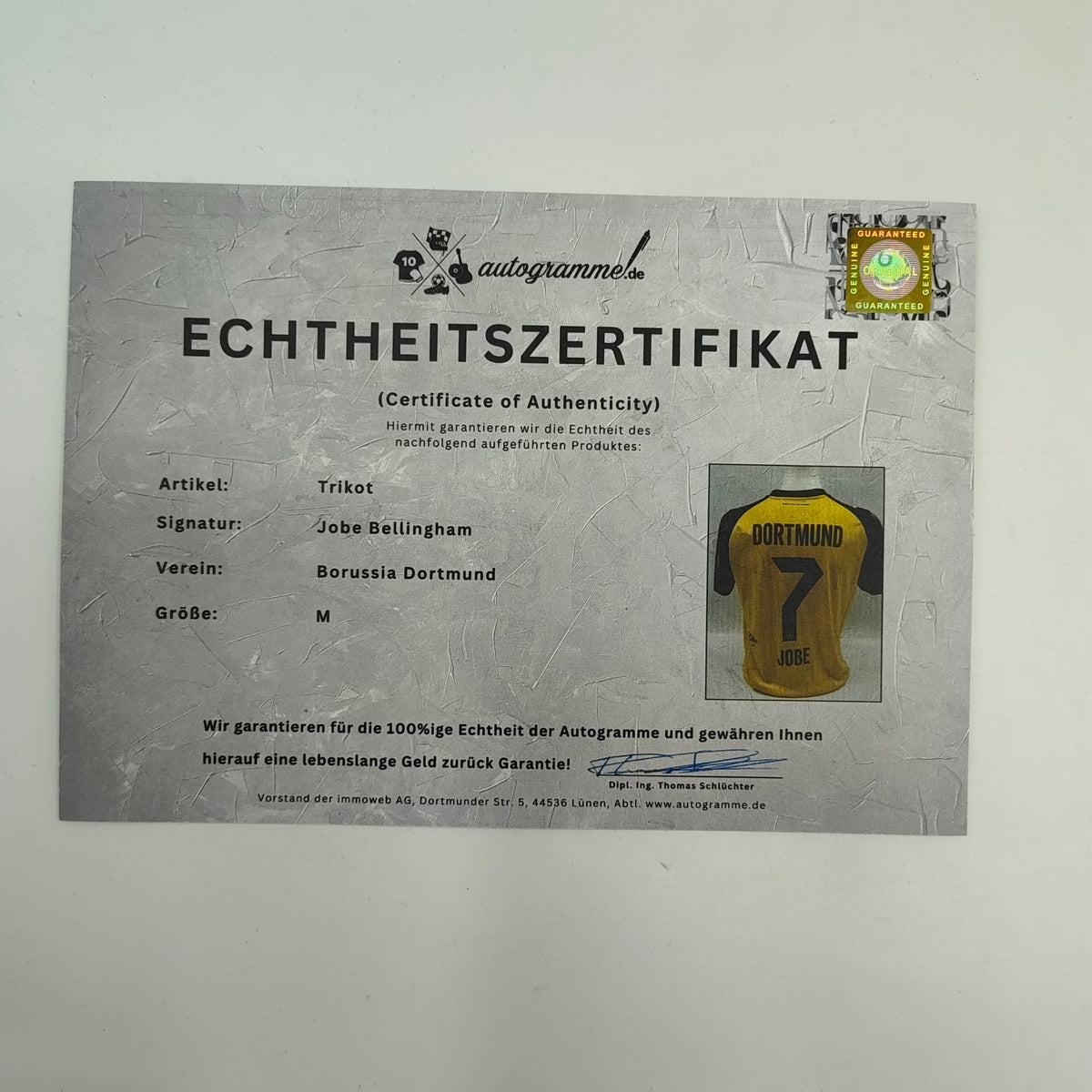Borussia Dortmund Trikot 25/26 Jobe Bellingham signiert BVB Puma neu M