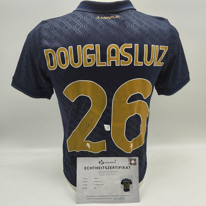 Juventus Turin Trikot 24/25 Douglas Luiz signiert Autogramm Adidas neu S