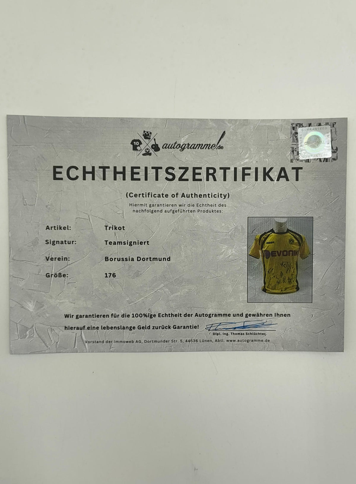 BVB Trikot 2009/2010 Teamsigniert Borussia Dortmund Kappa 176