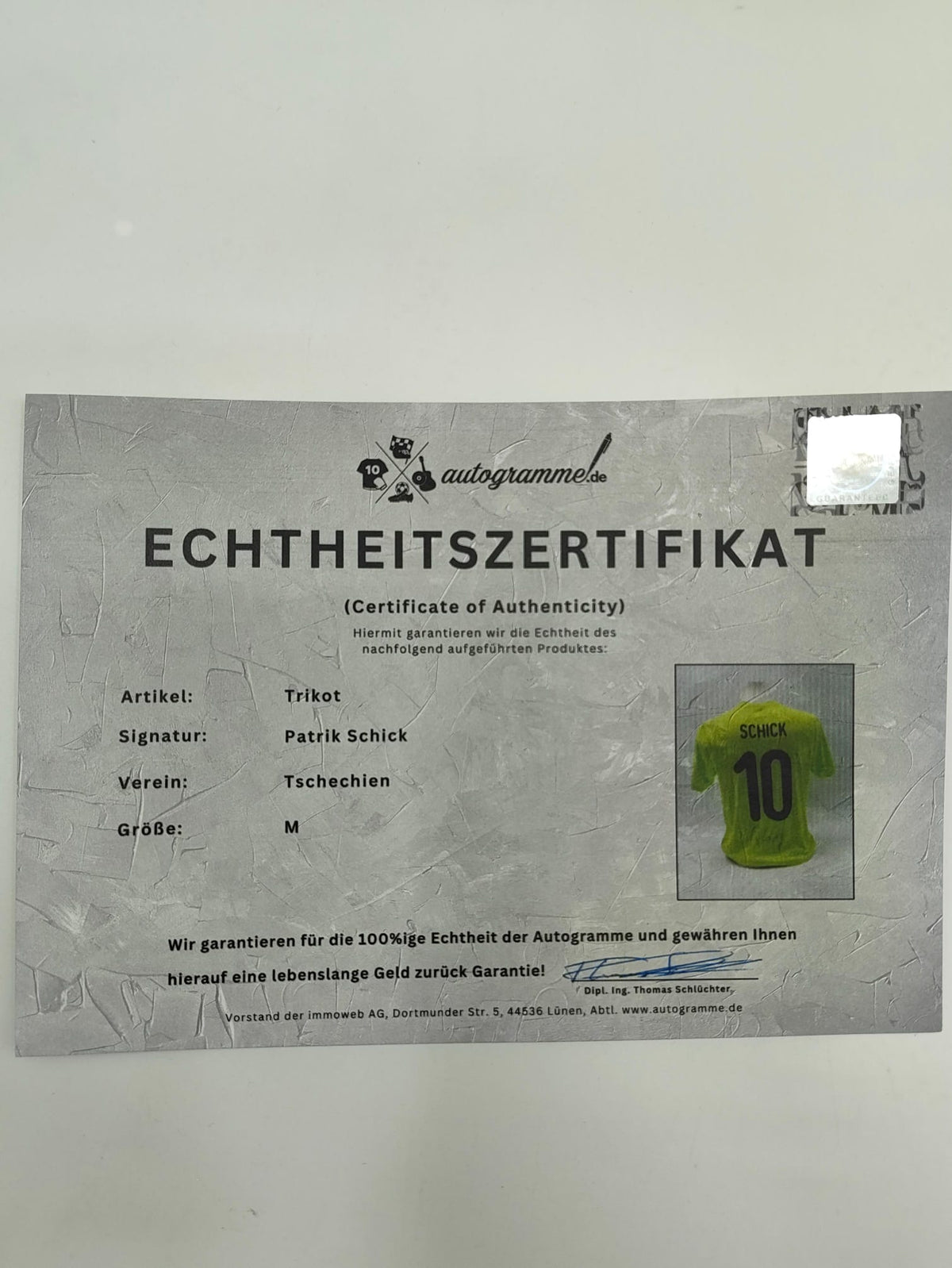 Tschechien 2020 Trikot Patrik Schick signiert Autogramm neu  COA M