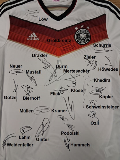 Deutschland Trikot WM 2014 Teamsigniert Autogramm DFB Weltmeister Adidas XL