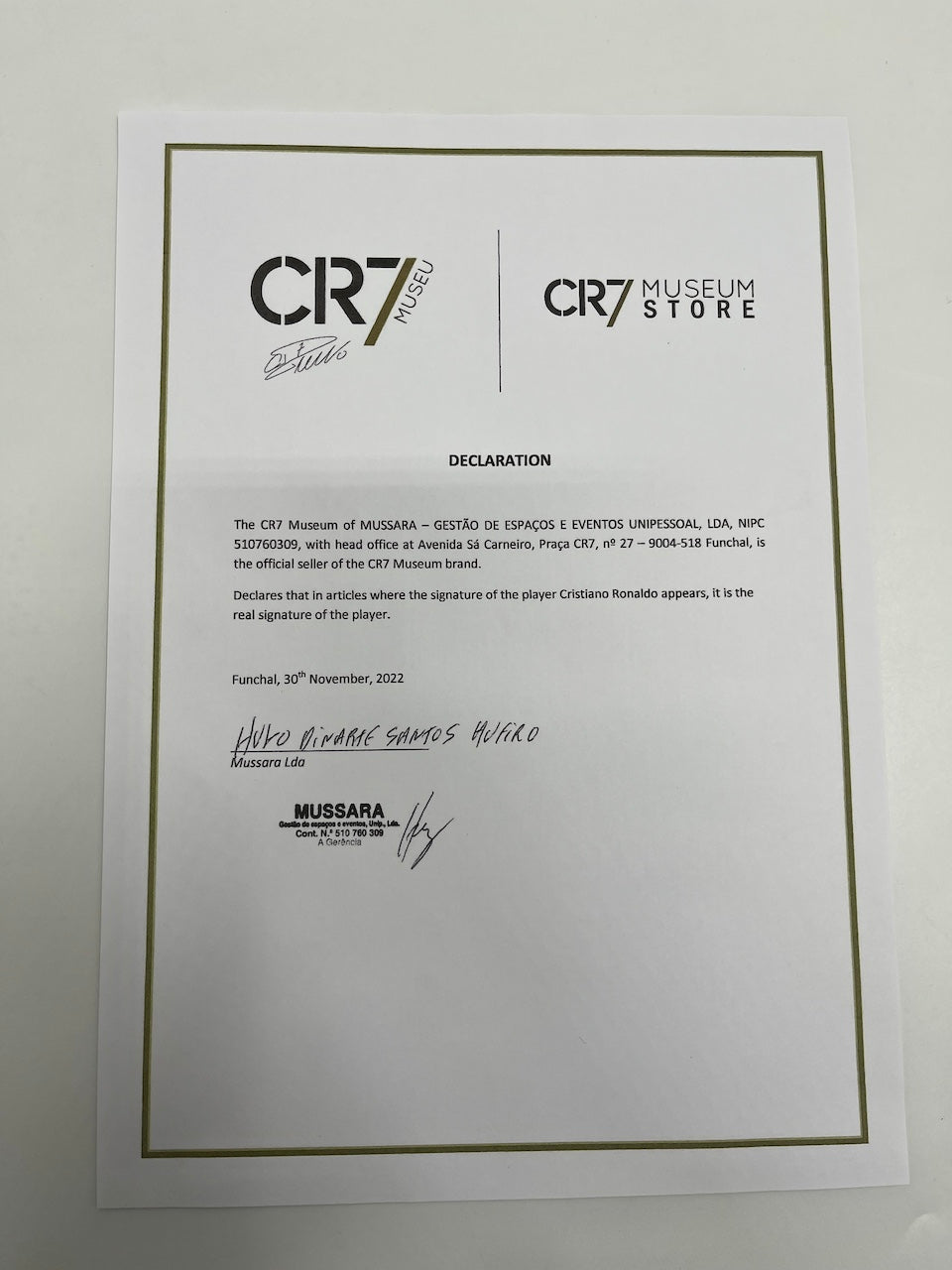 Portugal Trikot Cristiano Ronaldo signiert Autogramm COA Fußball weiß L