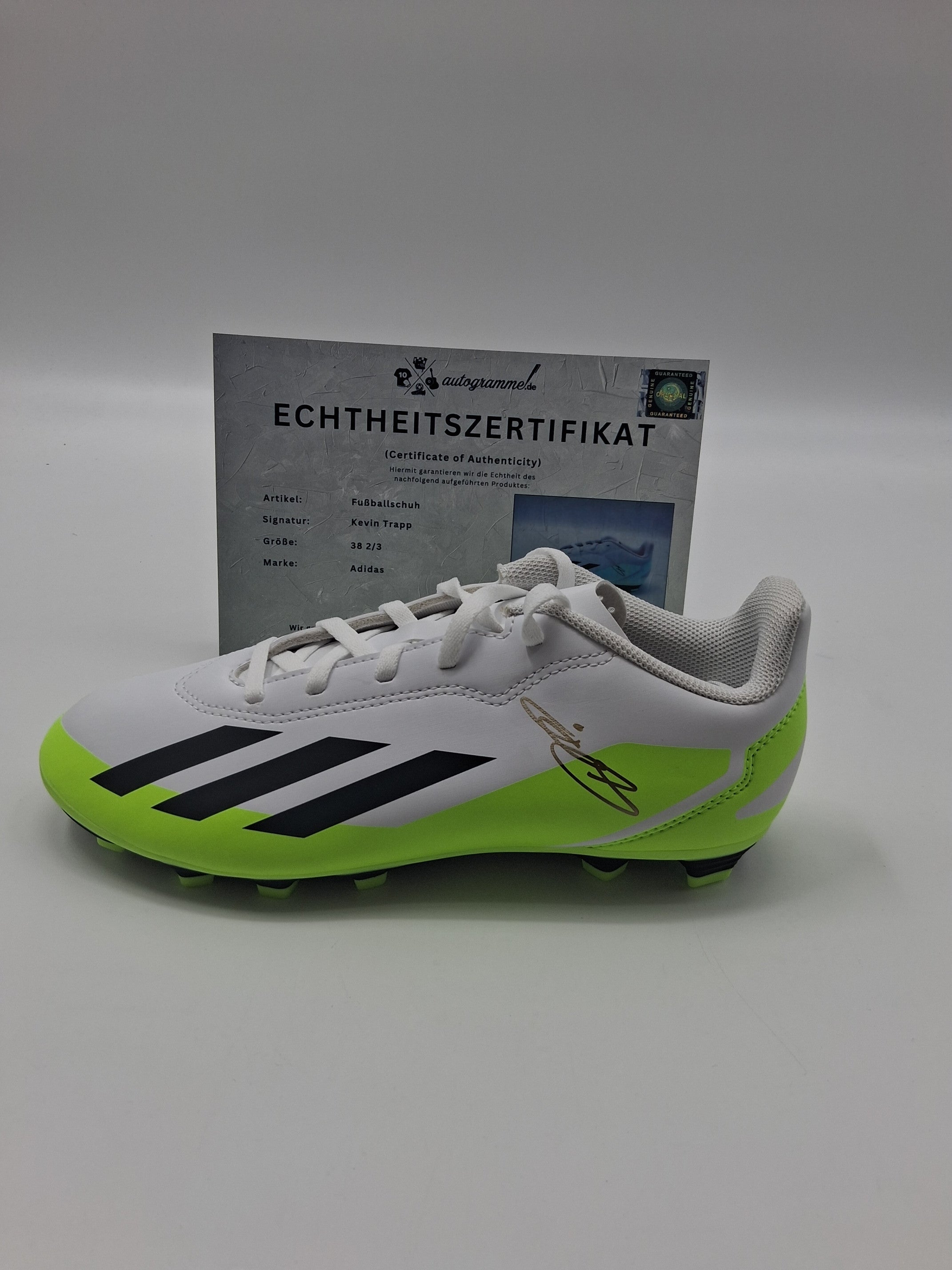 Fußballschuh Kevin Trapp signiert Autogramm Bundesliga Adidas 38 2/3