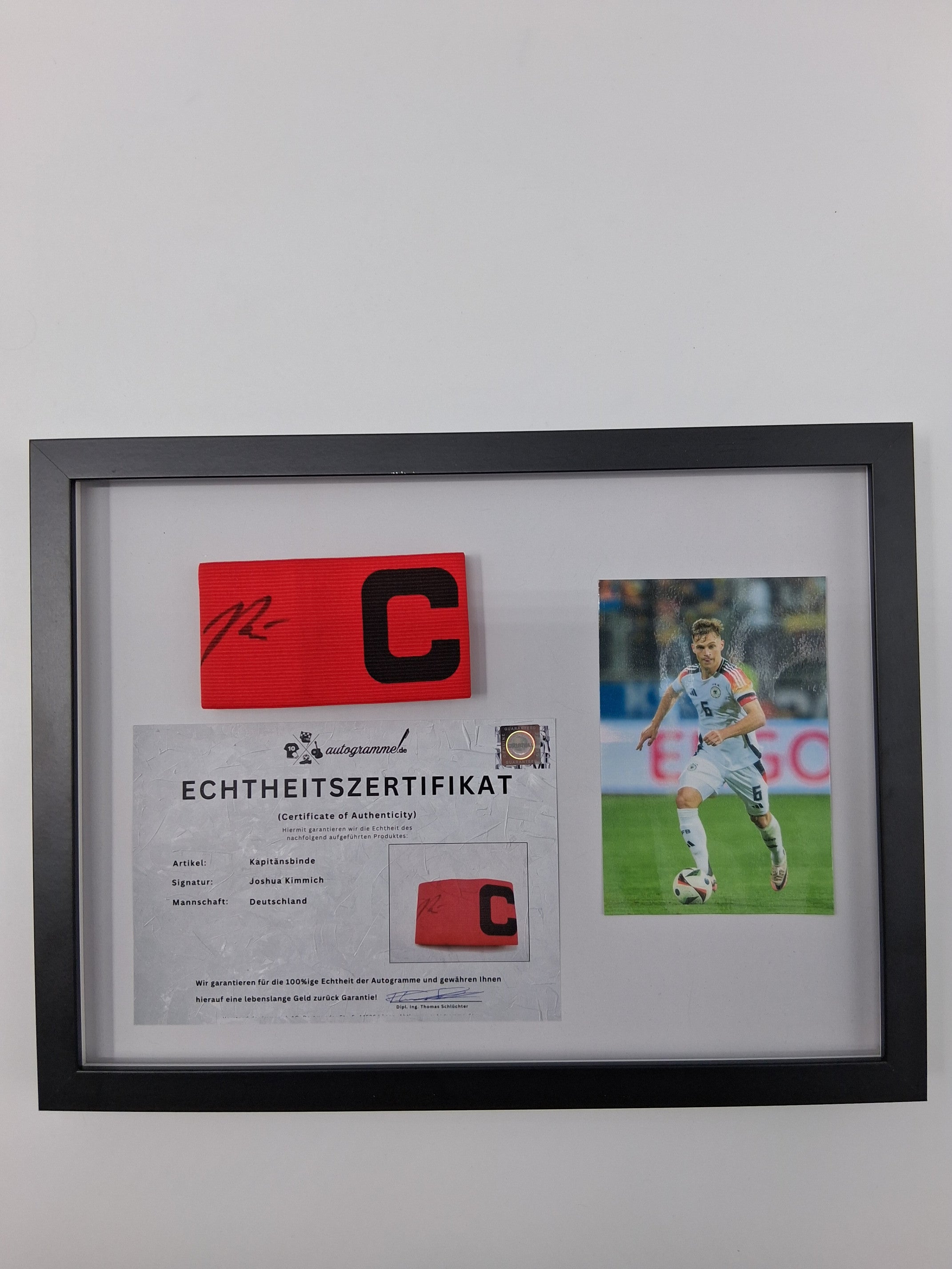 Kapitänsbinde Joshua Kimmich signiert im Rahmen Deutschland Autogramm COA