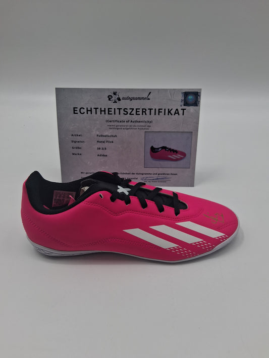 Fußballschuh Hansi Flick signiert Autogramm Bundesliga Adidas 38 2/3