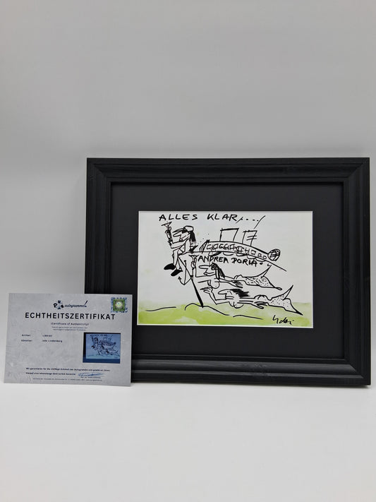 Udo Lindenberg Bild "Andrea Doria" im Rahmen Unikat Gemälde Likörell