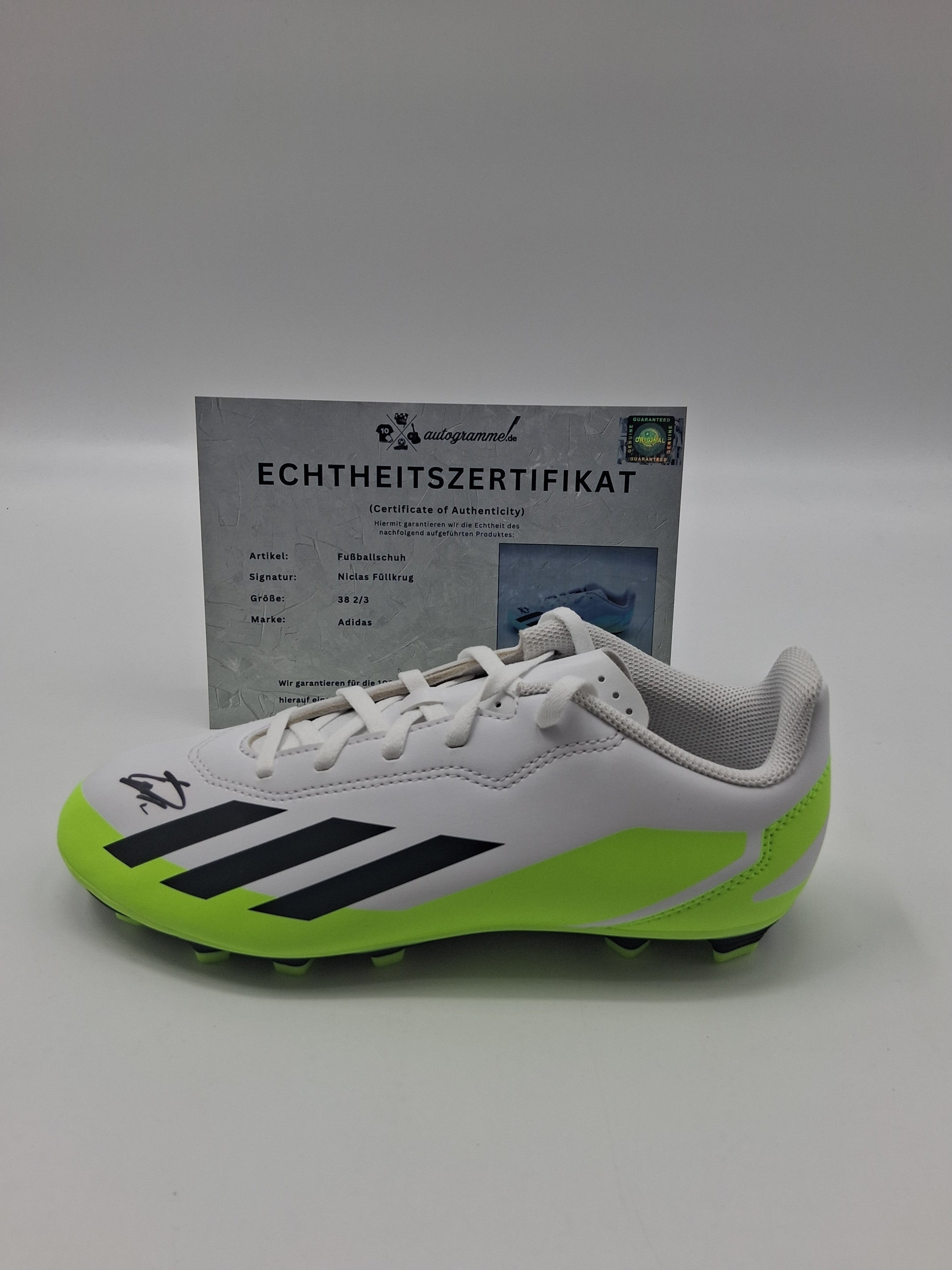 Fußballschuh Niclas Füllkrug signiert Autogramm Bundesliga Adidas 38 2/3