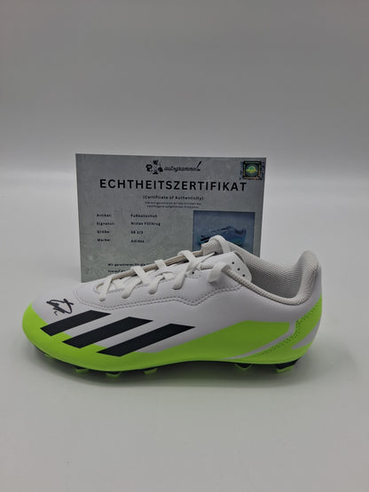 Football boots signed by Niclas Füllkrug, Bundesliga brand, Adidas size 38 2/3