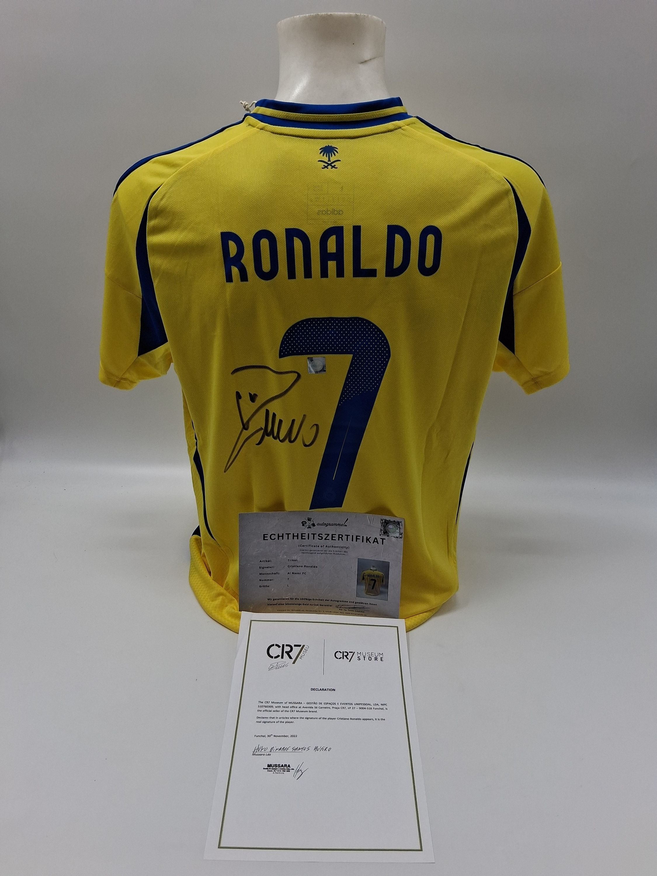 Al Nassr FC Trikot Cristiano Ronaldo signiert Autogramm Fußball COA L