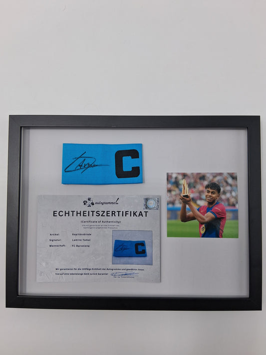 Kapitänsbinde Lamine Yamal signiert im Rahmen FC Barcelona COA Autogramm