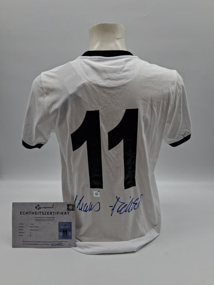 Deutschland Repro Trikot Klaus Fichtel signiert Neu DFB Autogramm M