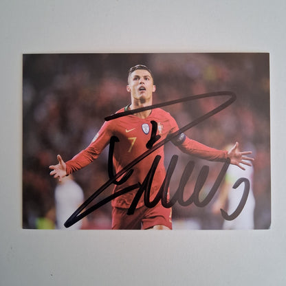 Autogrammkarte Cristiano Ronaldo signiert 29,5 x 21 cm Fußball Portugal