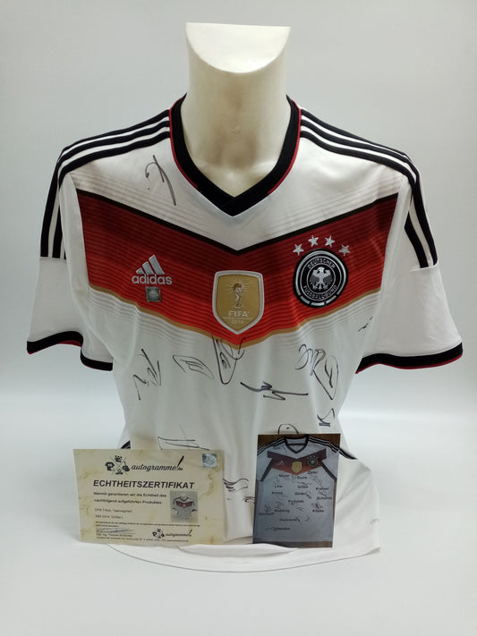 Deutschland Trikot WM 2014 Teamsigniert Fußball DFB Weltmeister Adidas COA L