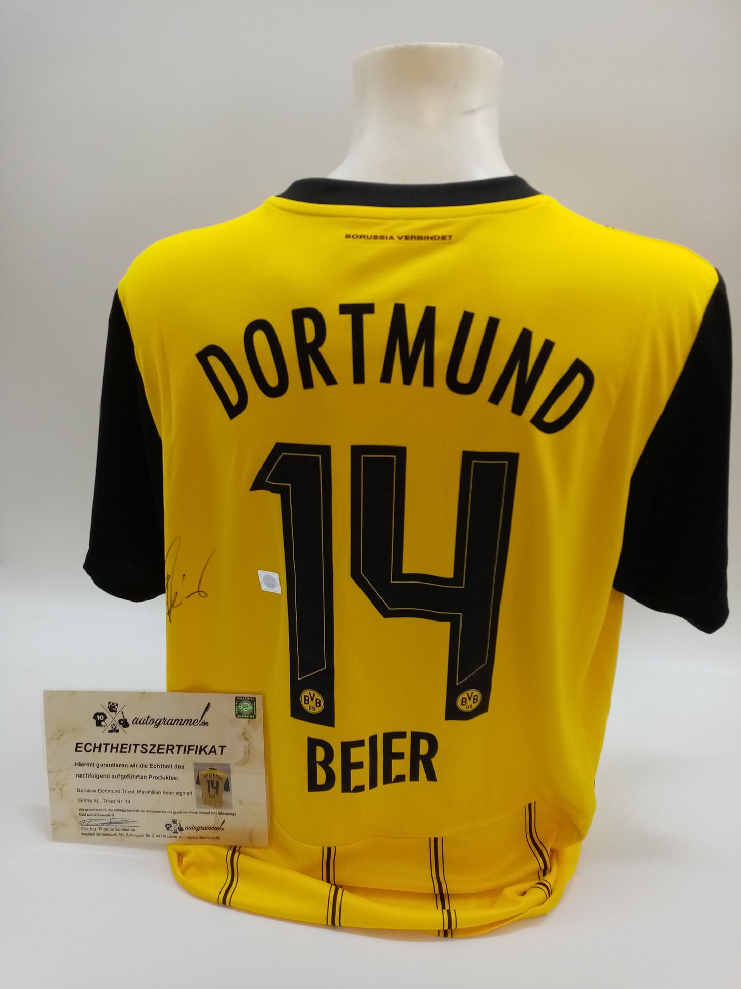 Borussia Dortmund Trikot Maximilian Beier signiert BVB Autogramm Puma COA XL