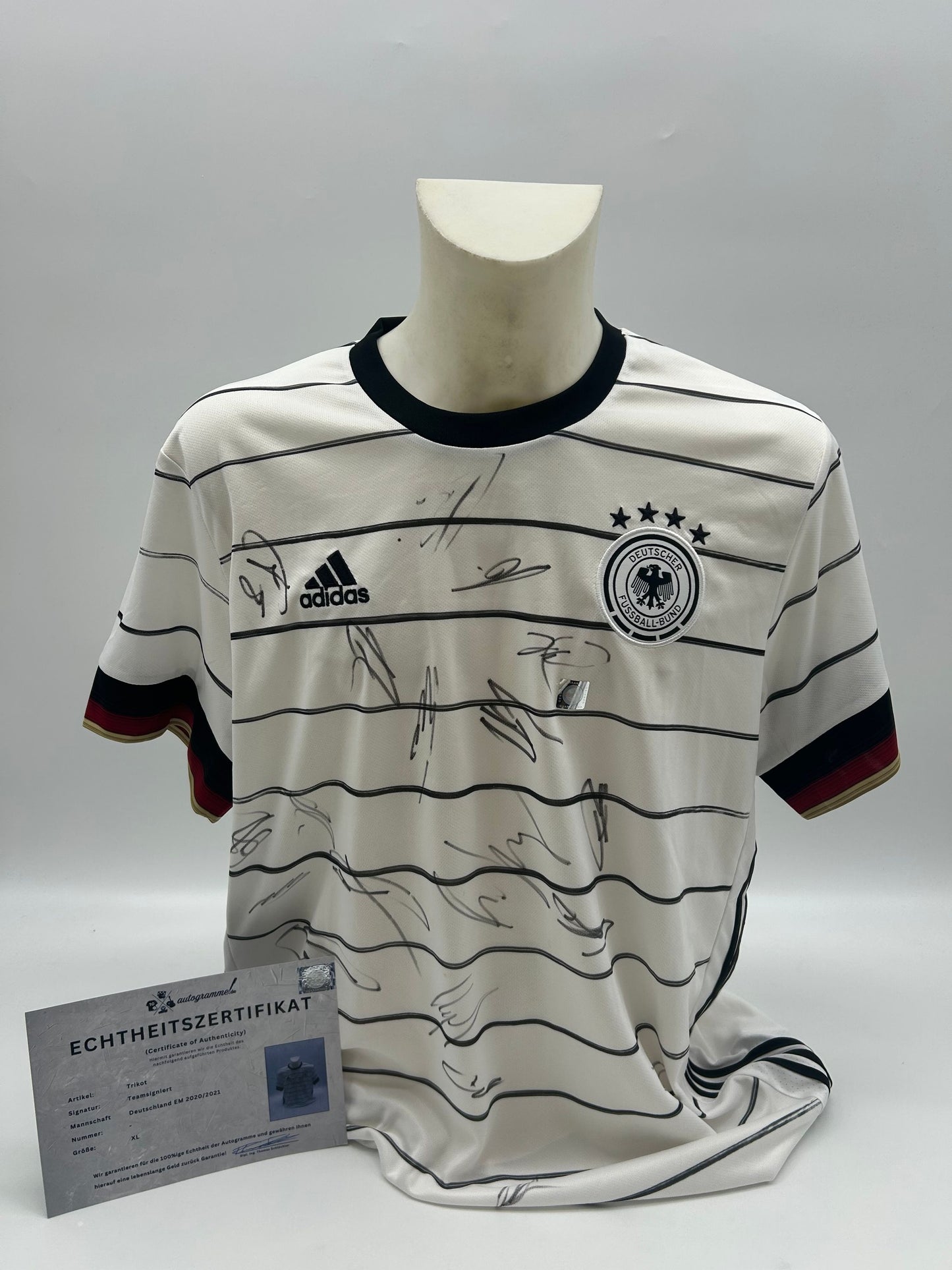 Deutschland Trikot EM 2020/2021 Teamsigniert DFB Fußball Autogramm Adidas COA XL