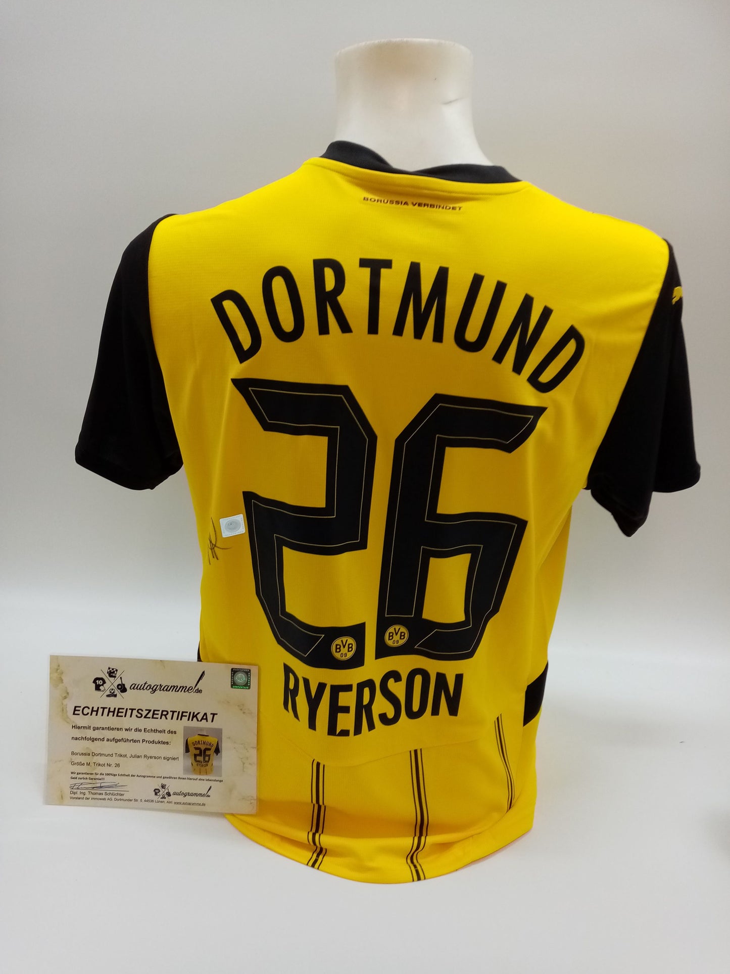 Borussia Dortmund Trikot Julian Ryerson signiert BVB Autogramm Puma M