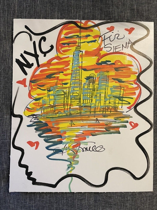 Unikat Zeichnung New York von Charles Fazzino 50x60cm signiert Autogramm