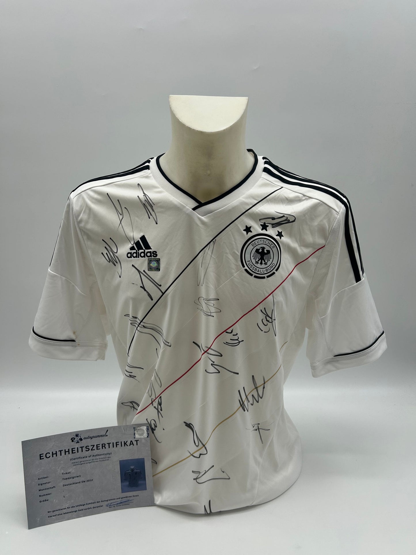 Deutschland Trikot EM 2012 Teamsigniert  COA Adidas DFB Fußball Autogramm L