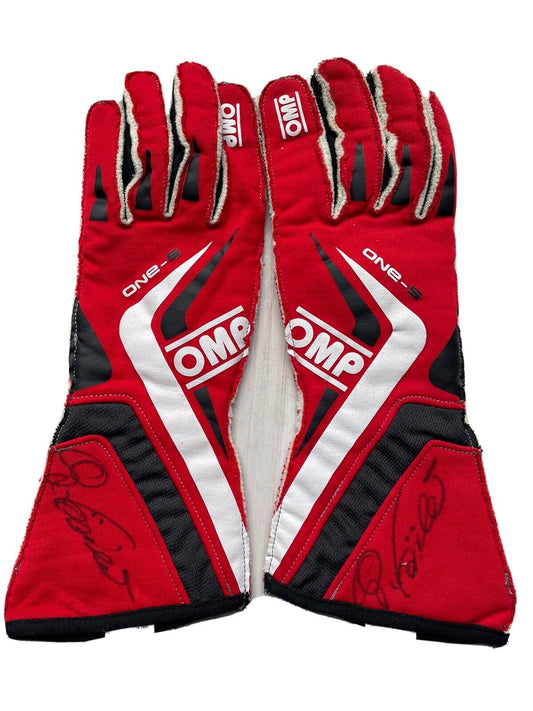 Giancarlo Fisichella Formula 1 original worn driver gloves signed