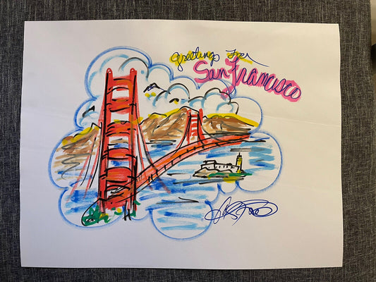 Unikat Zeichnung San Francisco von Charles Fazzino 50x65cm signiert Autogramm