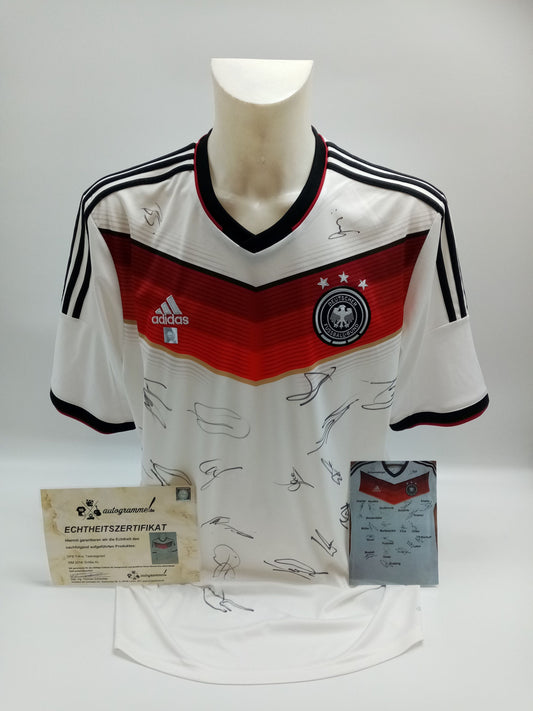 Deutschland Trikot WM 2014 Teamsigniert Fußball DFB Weltmeister Adidas COA XL