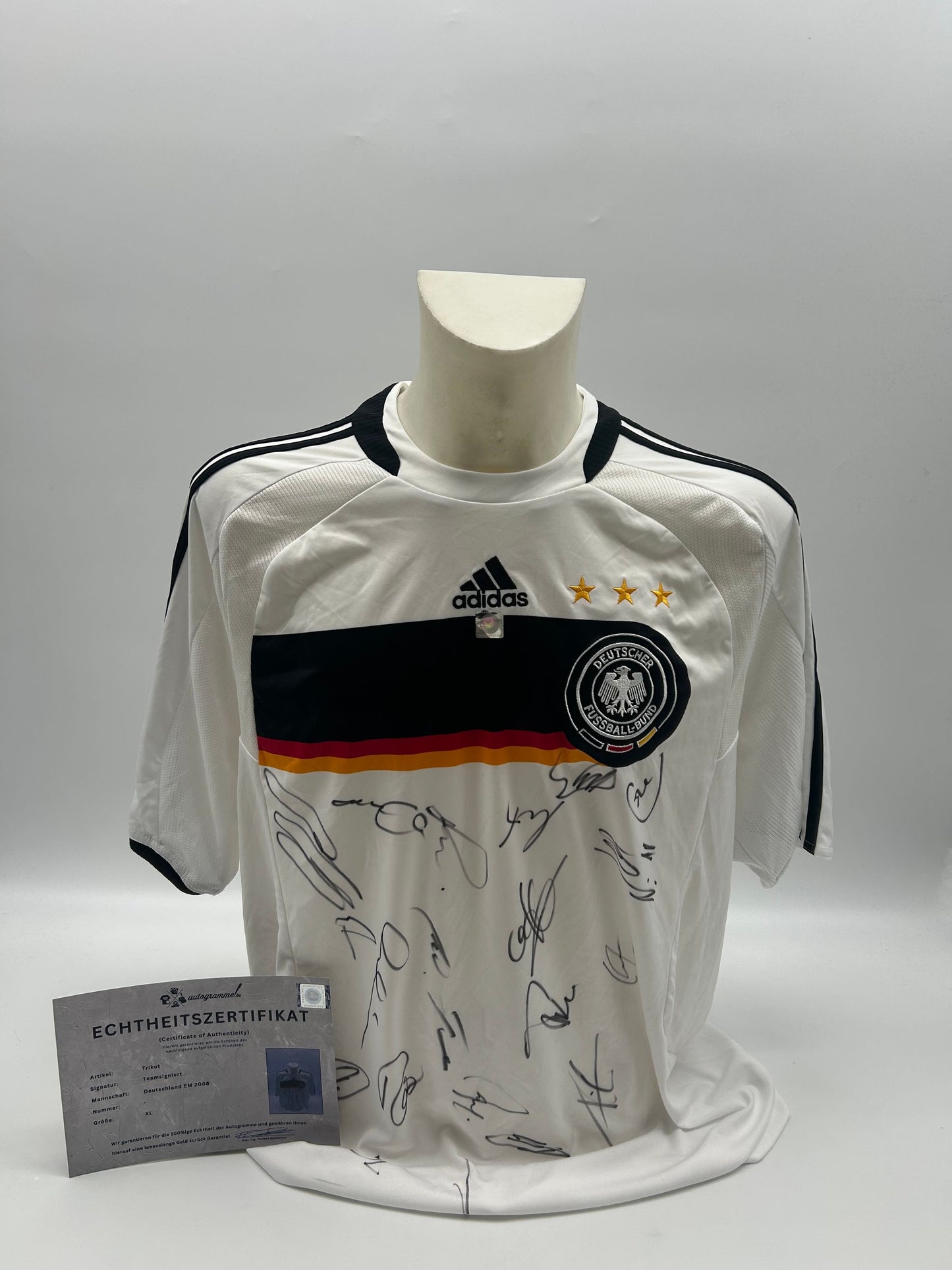 Deutschland Trikot EM 2008 Teamsigniert Autogramm Adidas Fußball DFB XL