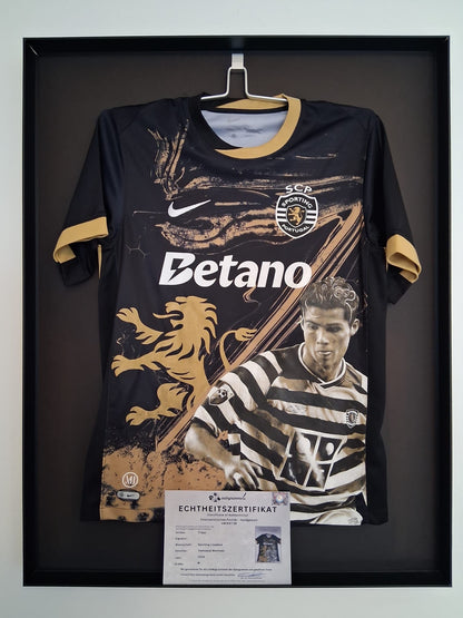 Sporting Lissabon Trikot Portrait Christiano Ronaldo handgemalt M
