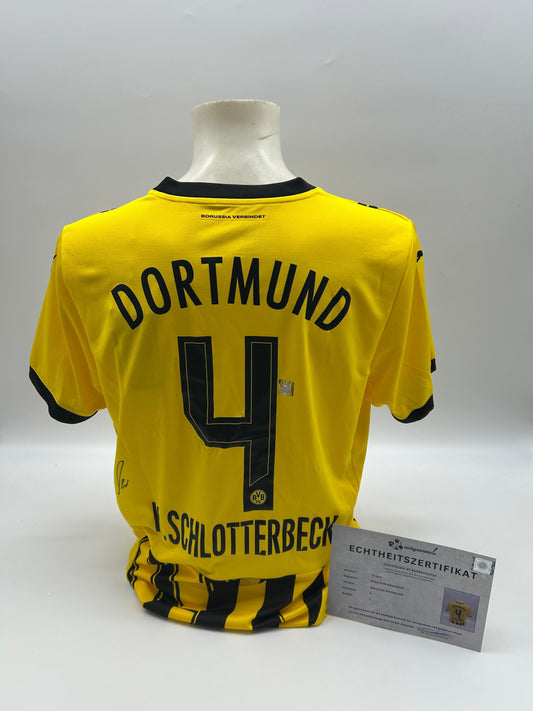 Borussia Dortmund Trikot BVB Nico Schlotterbeck signiert  Autogramm Puma L