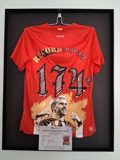 Atletico Madrid Trikot Portrait Antoine Griezmann handgemalt M