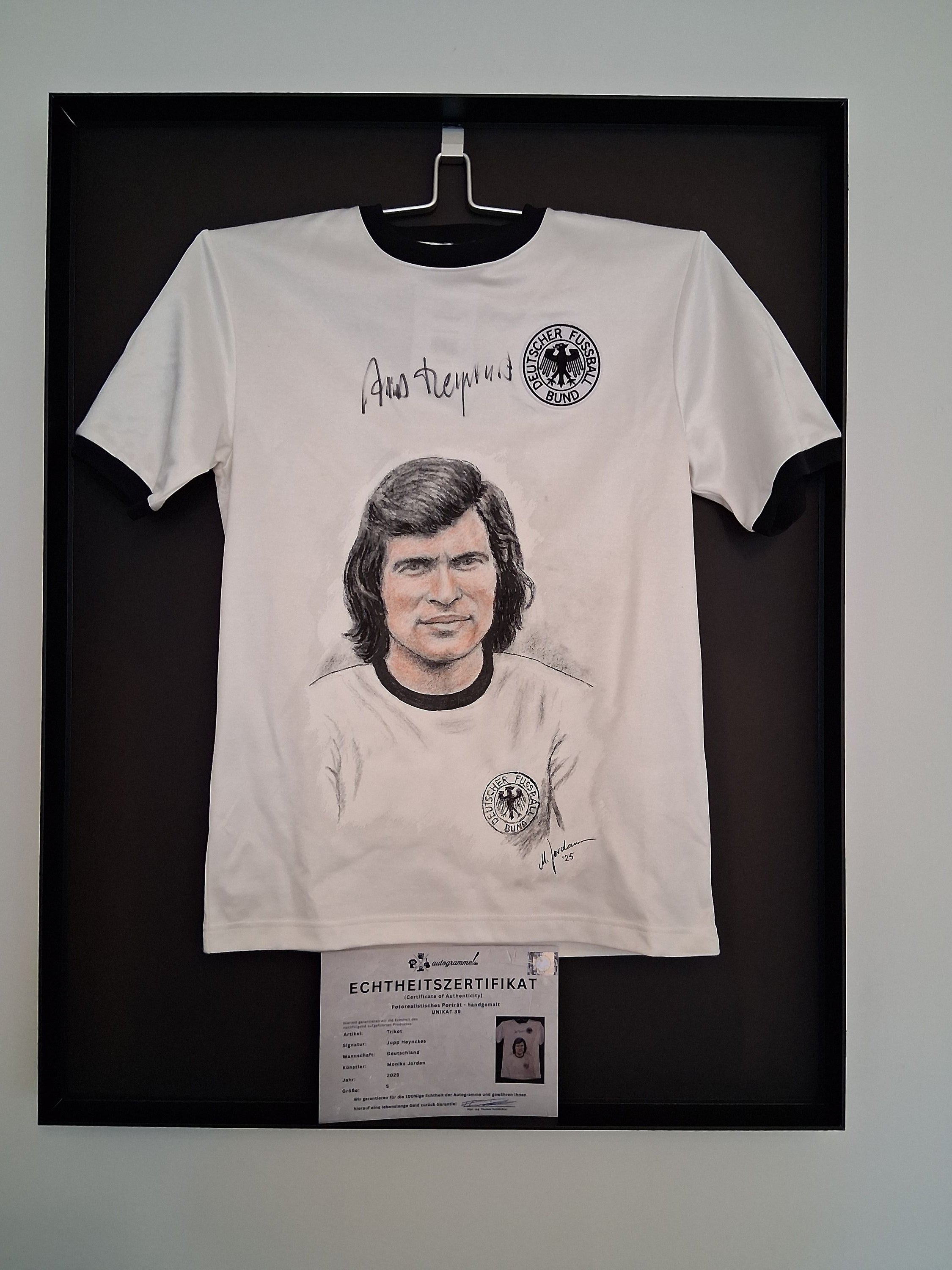 DFB Trikot Portrait Jupp Heynckes handgemalt und signiert S