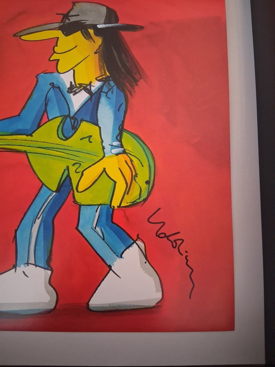 Udo Lindenberg limitierter Siebdruck im Rahmen Udopium Kunstdruck Grafik signiert