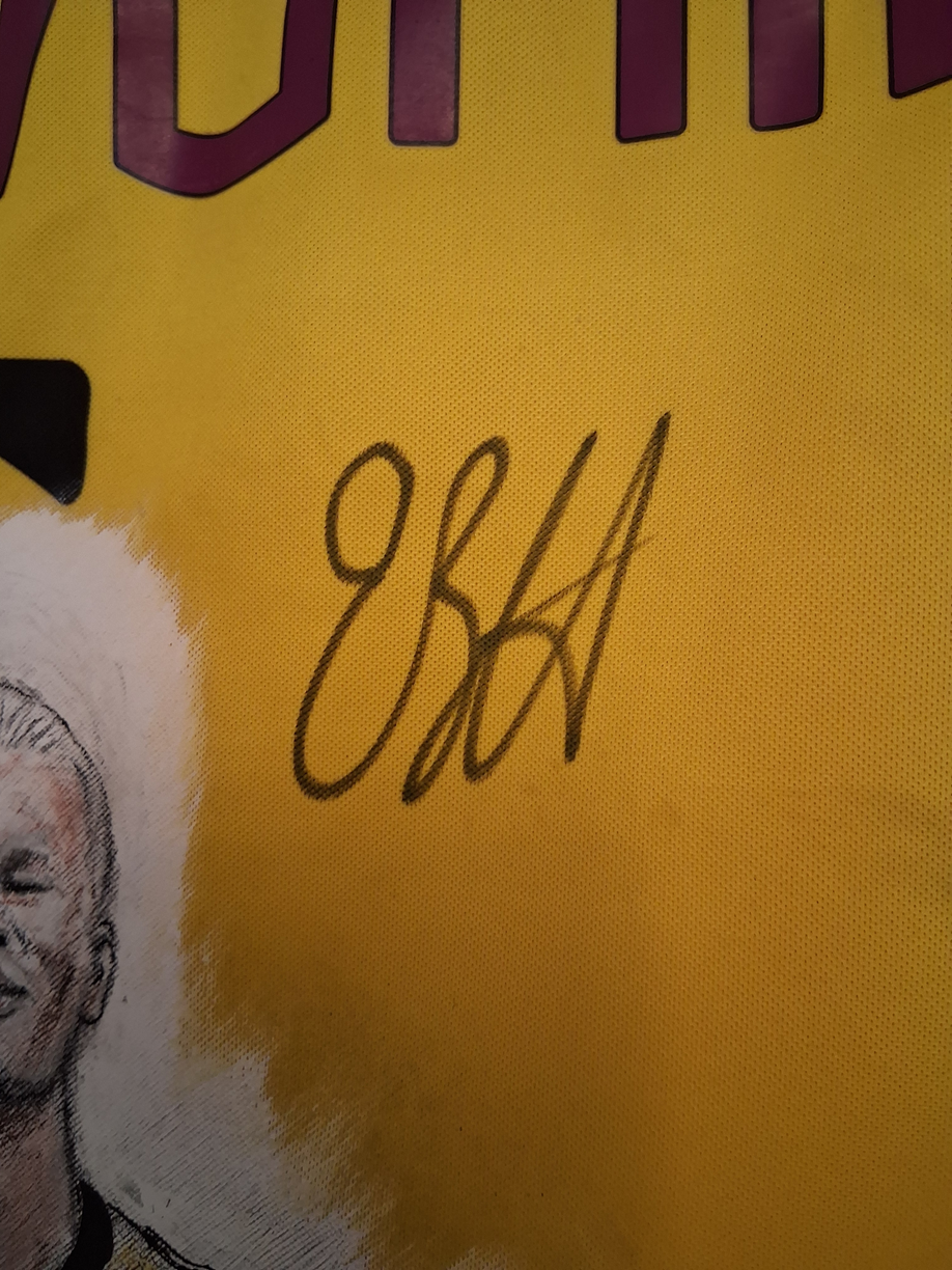 Borussia Dortmund Trikot Portrait Erling Haaland handgemalt und signiert Puma L