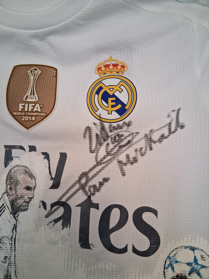 Real Madrid Trikot Portrait Zinedine Zidane handgemalt und signiert adidas 164