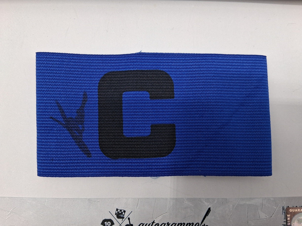 Captain's armband signed by Oliver Kahn in a Bayern Munich football autograph frame