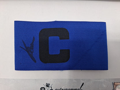 Captain's armband signed by Oliver Kahn in a Bayern Munich football autograph frame